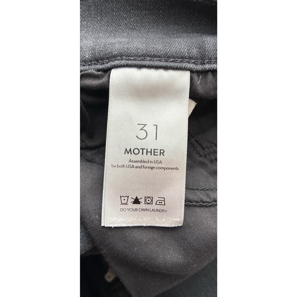 MOTHER Hi Waist Rider Ankle Jeans 31 Not Guilty Black Hirise Raw Hem Straight Lg - Picture 5 of 9